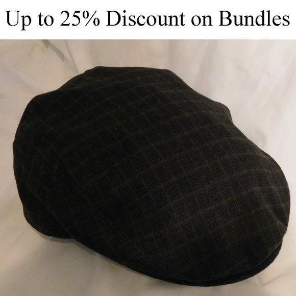 Men's Vintage British Cap, Brown Checkered, Large, Tweed - Picture 1 of 8